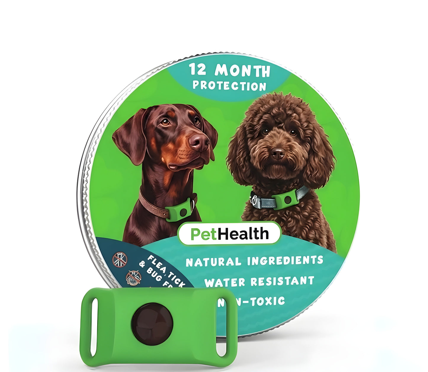 PetHealth™ Pakabukas Nuo Erkių ir Blusų Šunims - 12 Mėnesių Apsauga