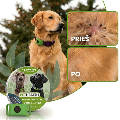 PetHealth™ Pakabukas Nuo Erkių ir Blusų Šunims - 12 Mėnesių Apsauga